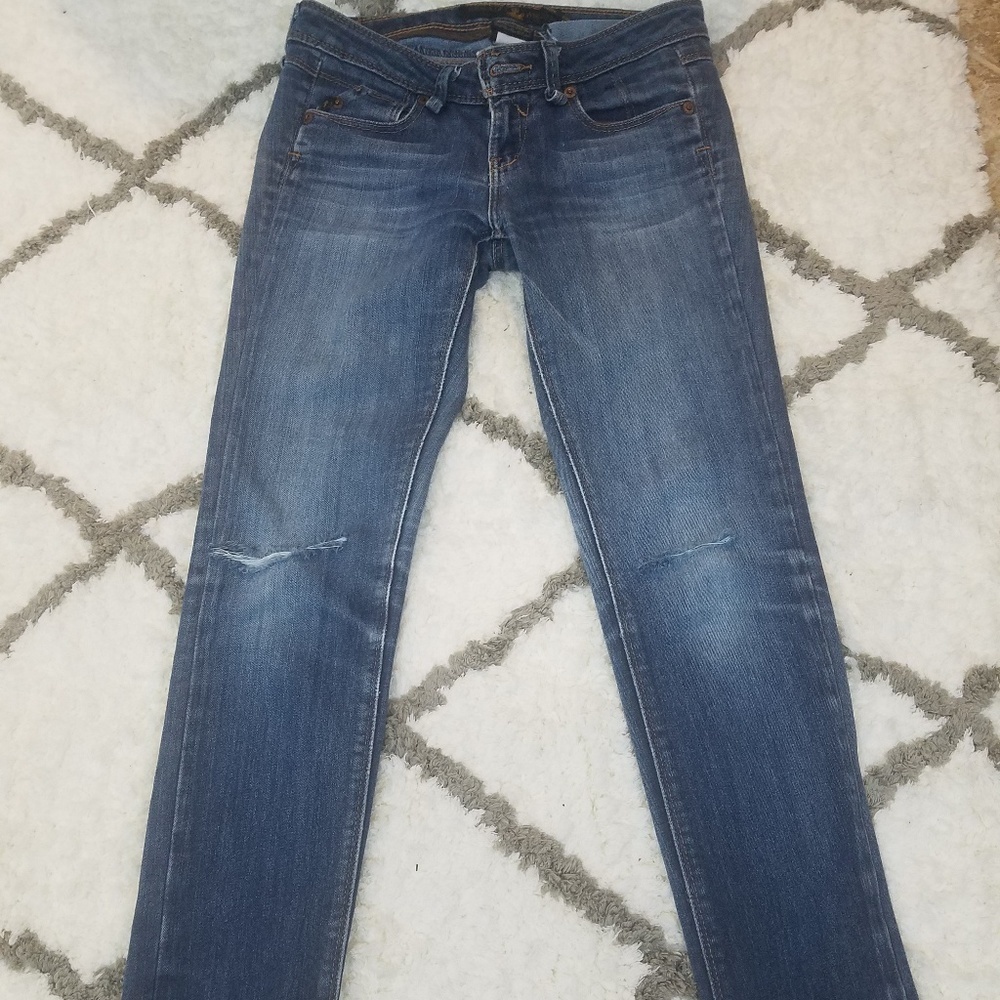 Straight Leg Destructed Jeans